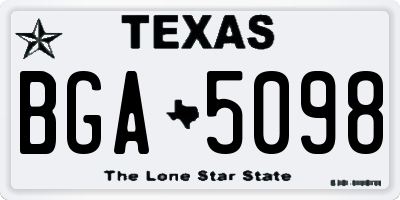 TX license plate BGA5098