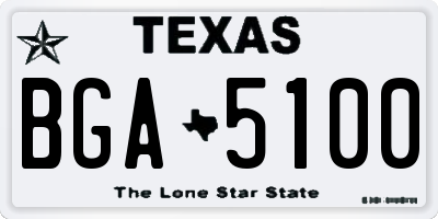 TX license plate BGA5100