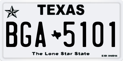 TX license plate BGA5101
