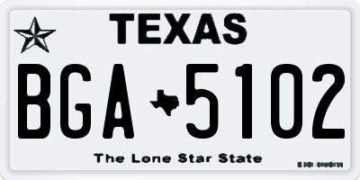 TX license plate BGA5102