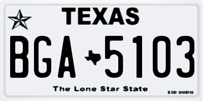 TX license plate BGA5103