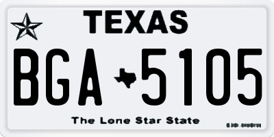 TX license plate BGA5105