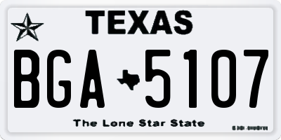 TX license plate BGA5107