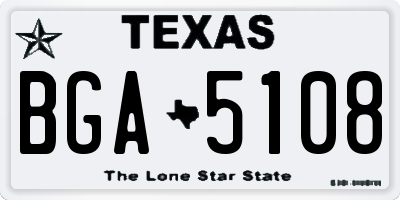 TX license plate BGA5108
