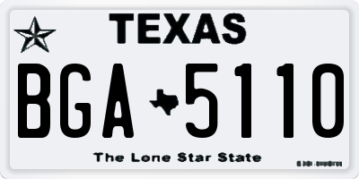 TX license plate BGA5110