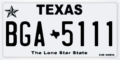TX license plate BGA5111