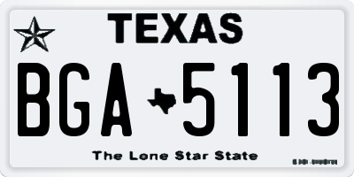 TX license plate BGA5113