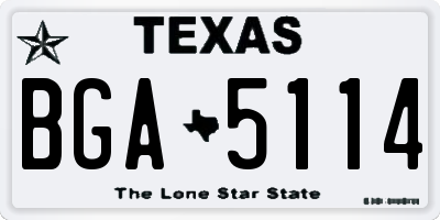 TX license plate BGA5114