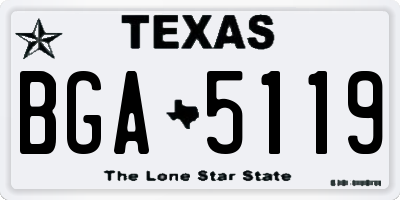 TX license plate BGA5119