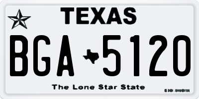 TX license plate BGA5120