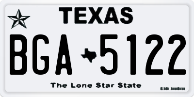 TX license plate BGA5122