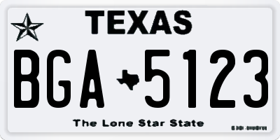 TX license plate BGA5123