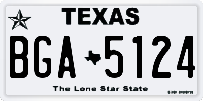TX license plate BGA5124