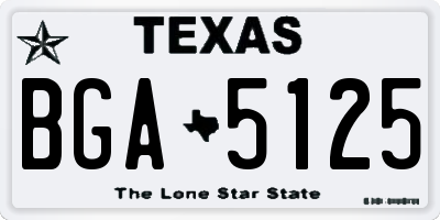 TX license plate BGA5125
