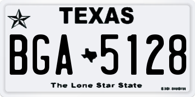TX license plate BGA5128