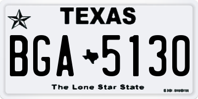 TX license plate BGA5130