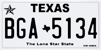 TX license plate BGA5134
