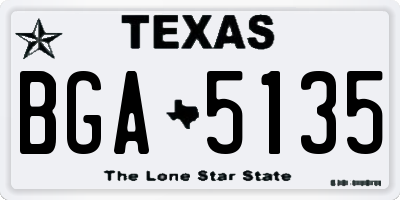 TX license plate BGA5135