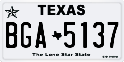 TX license plate BGA5137