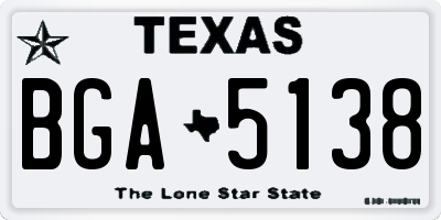 TX license plate BGA5138