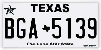TX license plate BGA5139