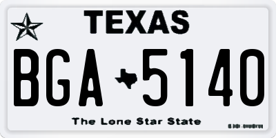 TX license plate BGA5140