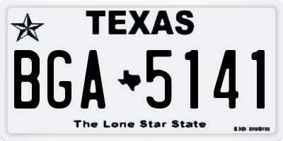 TX license plate BGA5141
