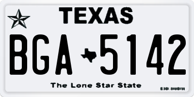 TX license plate BGA5142