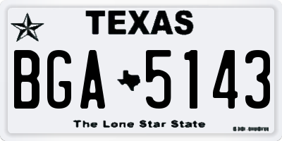 TX license plate BGA5143