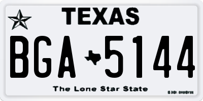 TX license plate BGA5144
