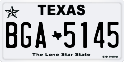TX license plate BGA5145