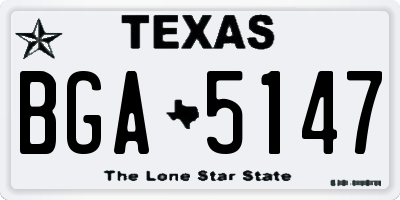 TX license plate BGA5147