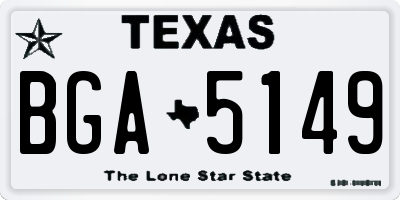 TX license plate BGA5149
