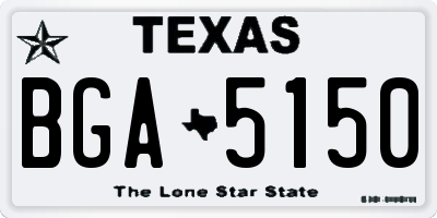 TX license plate BGA5150
