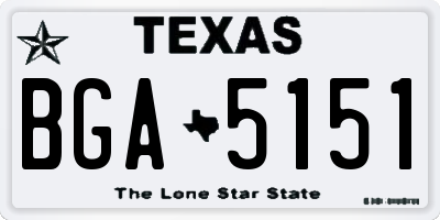 TX license plate BGA5151
