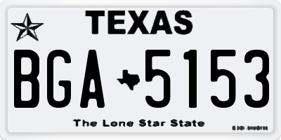 TX license plate BGA5153