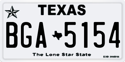 TX license plate BGA5154