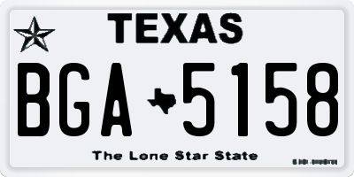 TX license plate BGA5158