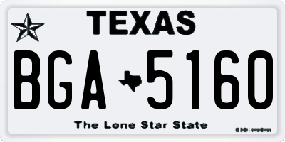 TX license plate BGA5160