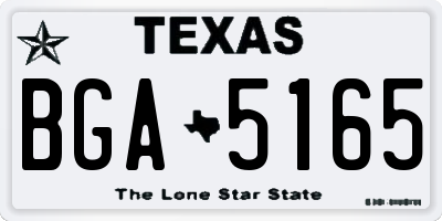 TX license plate BGA5165