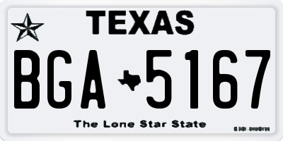 TX license plate BGA5167