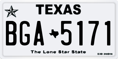 TX license plate BGA5171
