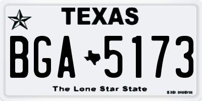 TX license plate BGA5173