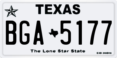 TX license plate BGA5177
