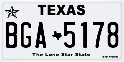 TX license plate BGA5178