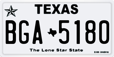 TX license plate BGA5180