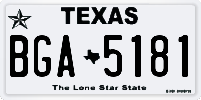 TX license plate BGA5181