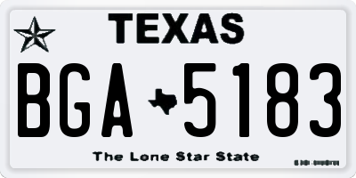 TX license plate BGA5183