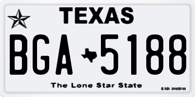 TX license plate BGA5188