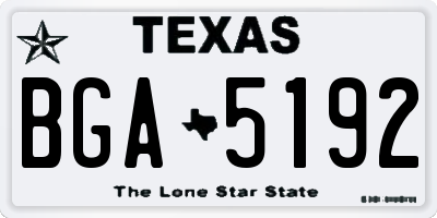 TX license plate BGA5192